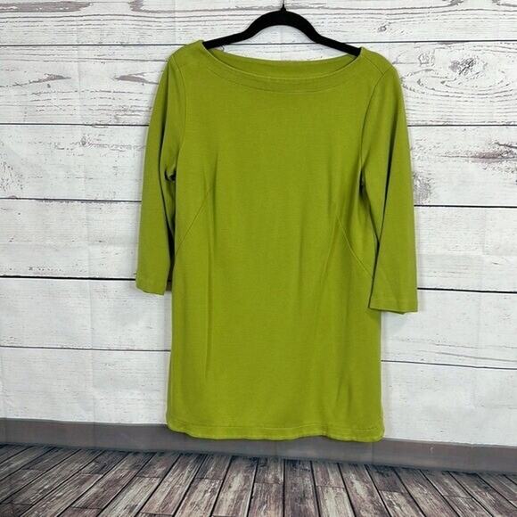 J Jill Top Shirt Womens Small Green Ponte Minimalist Tunic Oversized Boxy Casual - Picture 2 of 9